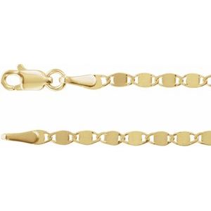 14K Yellow 2.7 mm Mirror 16 Chain
