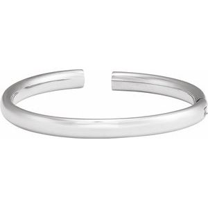 Sterling Silver 6 mm Hinged Cuff 7 Bracelet