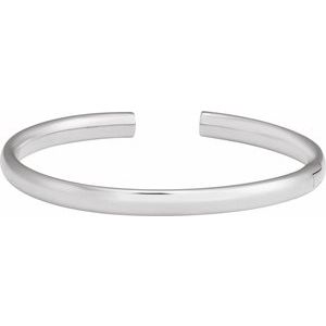 Sterling Silver 5 mm Hinged Cuff 7 Bracelet