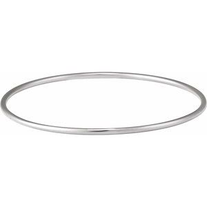 Sterling Silver 2 mm Bangle 7 1/2" Bracelet