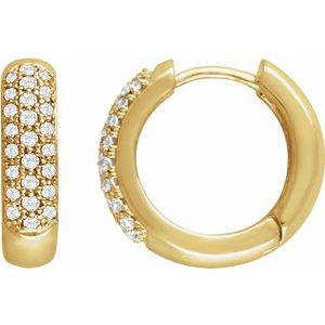 14K Yellow 1/2 CTW Lab-Grown Diamond Hoop Earrings