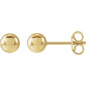 14K Yellow 5 mm Ball Earrings