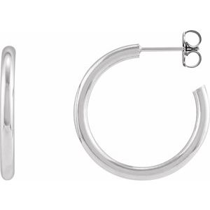 Sterling Silver Tube 25 mm Hoop Earrings