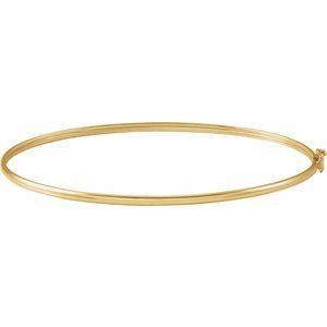 14K Yellow 1.8 mm Bangle 6 4/5 Bracelet