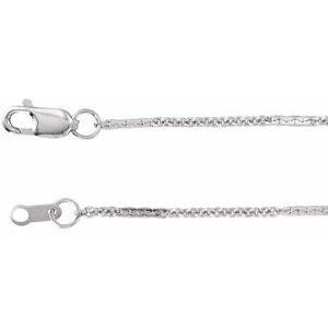 Sterling Silver 1.1 mm Dapped Cable 18" Chain