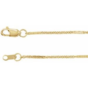 14K Yellow 1.1 mm Dapped Cable 18 Chain