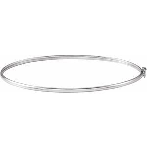 14K White 1.8 mm Bangle 6 4/5 Bracelet