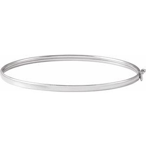 14K White 2.85 mm Bangle 6 4/5 Bracelet