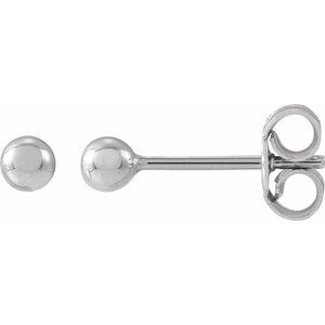 14K White 3 mm Ball Earrings