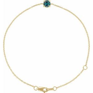 14K Yellow Lab-Grown Alexandrite  6 1/2-7-1/2" Bracelet