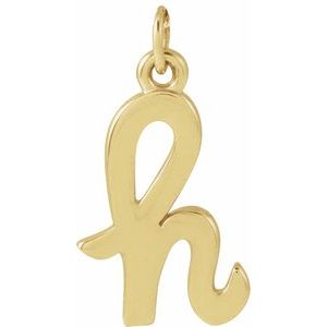14K Yellow Petite Initial H Pendant