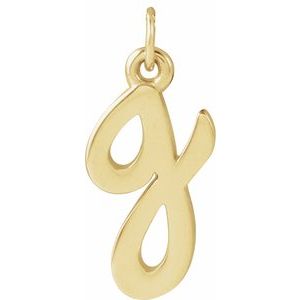 14K Yellow Petite Initial G Pendant