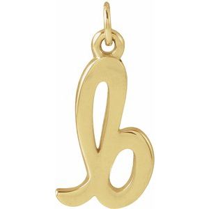 14K Yellow Petite Initial B Pendant