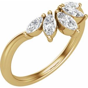 14K Yellow 3/8 CTW Natural Diamond Contour Band