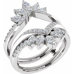 14K White 1 1/3 CTW Lab-Grown Diamond Ring Guard