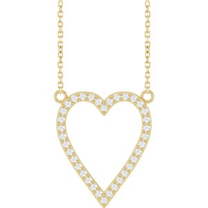 14K Yellow 1/4 CTW Natural Diamond Heart 18" Necklace