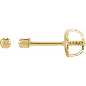 14K Yellow Youth Bead Earrings