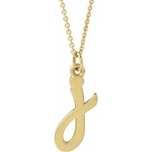 14K Yellow Petite Initial J 16 Necklace
