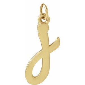 14K Yellow Petite Initial J Pendant