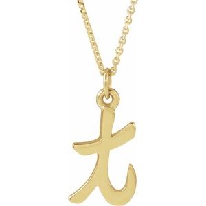 14K Yellow Petite Initial T 16 Necklace