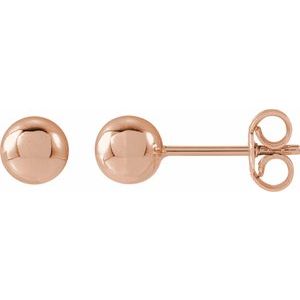 14K Rose 5 mm Ball Earrings