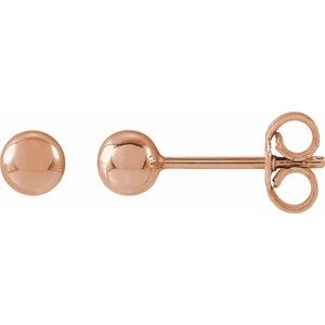 14K Rose 4 mm Ball Earrings