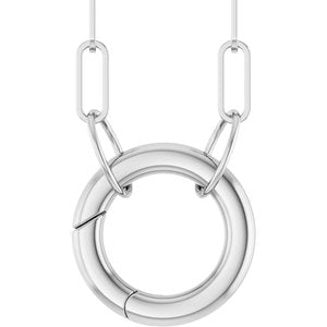 Sterling Silver Circle Charm 16 Necklace