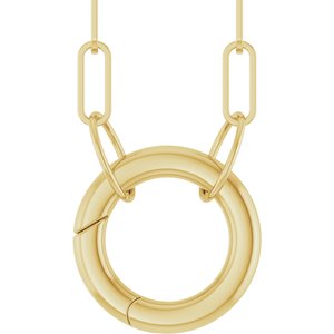 14K Yellow Circle Charm 16 Necklace
