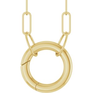 14K Yellow Circle Charm 18 Necklace