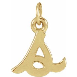 14K Yellow Petite Initial S Pendant