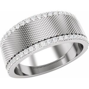 14K White 1/2 CTW Lab-Grown Diamond Band Size 10