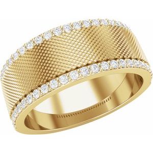 14K Yellow 1/2 CTW Lab-Grown Diamond Band Size 10