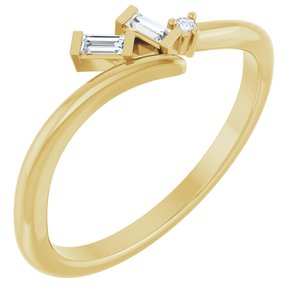 14K Yellow .06 CTW Natural Diamond Bypass Ring
