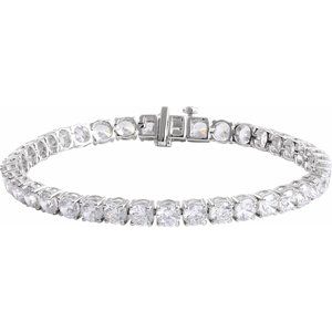 14K White 12 CTW Lab-Grown Diamond Line 7 Bracelet