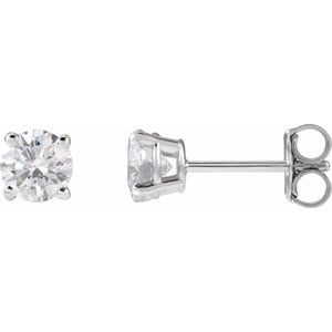 14K White 3/4 CTW Lab-Grown Diamond Stud Earrings