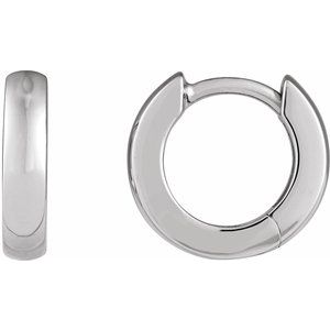 Sterling Silver Hinged 12 mm Hoop Earrings