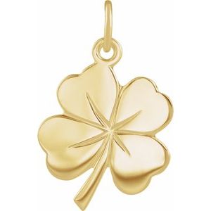 14K Yellow 18x14 mm Four-Leaf Clover Charm