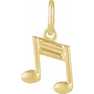 14K Yellow Musical Note Charm