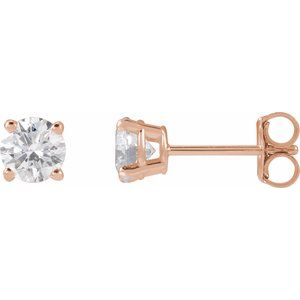 14K Rose 3/4 CTW Lab-Grown Diamond Stud Earrings
