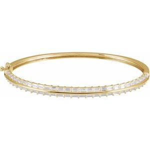 14K Yellow 2 1/6 CTW Lab-Grown Diamond 7" Bangle Bracelet