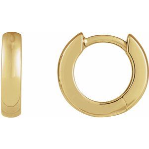 14K Yellow Hinged 12 mm Hoop Earrings