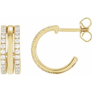 14K Yellow 1/2 CTW Natural Diamond Earrings