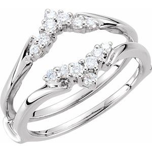 14K White 1/4 CTW Natural Diamond Ring Guard