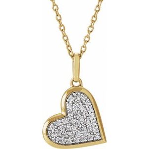 14K Yellow 1/4 CTW Natural Diamond Heart 18 Necklace
