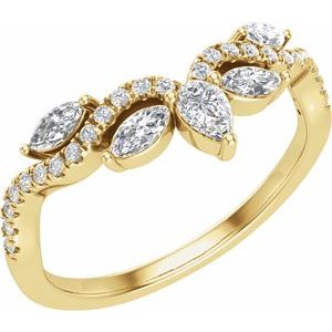 14K Yellow 1/2 CTW Lab-Grown Diamond Contour Band