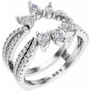 14K White 1 1/8 CTW Lab-Grown Diamond Ring Guard