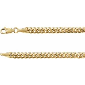 14K Yellow 4.35 mm Miami Cuban Curb 8 Chain