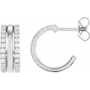14K White 1/2 CTW Natural Diamond Earrings
