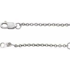 18K White 1.5 mm Adjustable Cable 16-18 Chain