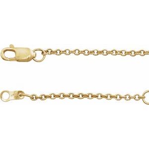 18K Yellow 1.5 mm Adjustable Cable 16-18 Chain